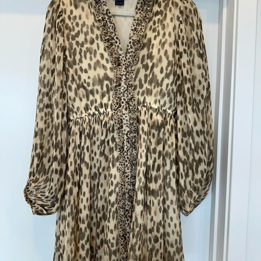 French Connection Animal Print Ruffle Dress